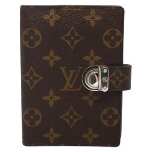 LOUIS VUITTON Monogram Agenda Koala PM Day Planner Cover Black LV Auth